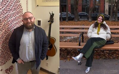 Rabbi Rafi Ellenson (L) and Rabbi Arielle Stein (R), the creators of the "Rabbinic Fit Check" Instagram account. (JTA/Rafi Ellenson)