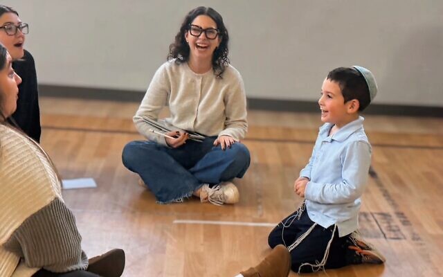 Kindergarten students at Hillel Academy of Pittsburgh enjoy hands-on learning with members of the school's support services and University of Pittsburgh Department of Occupational Therapy. (Photo courtesy of Hillel Academy of Pittsburgh)