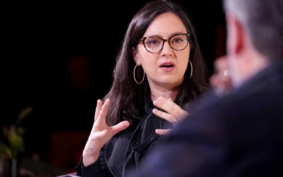 Journalist Bari Weiss hosts Sen. Ted Cruz (R-Texas) on on "The Free Press” podcast, "Honestly with Bari Weiss,” presented by Uber and X in Washington, D.C., Jan. 18, 2025. (Photo by Leigh Vogel/Getty Images for Uber, X and "The Free Press," via JNS)