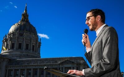 State Sen. Scott Wiener speaks during a press conference at San Francisco's Civic Center Plaza, Nov. 18, 2025. (Yalonda M. James/San Francisco Chronicle via Getty Images)