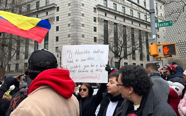 Protesters outside federal court in New York City during the arraignment of Venezuelan dictator Nicolás Maduro on Jan. 5, 2026. (Photo by Vita Fellig) Protesters outside federal court in New York City during the arraignment of Venezuelan dictator Nicolás Maduro on Jan. 5, 2026. (Photo by Vita Fellig)
