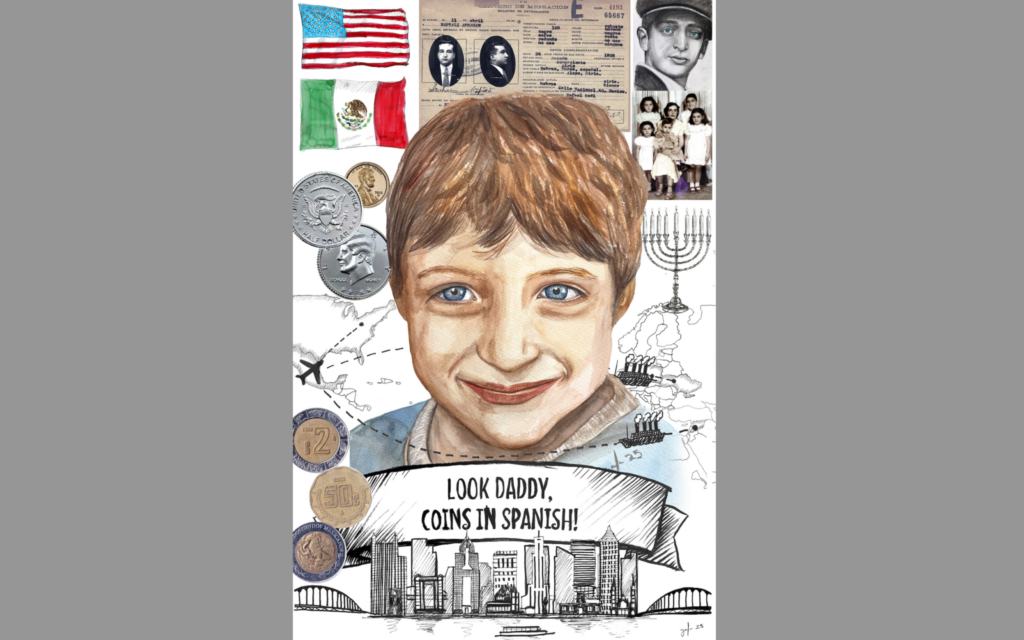 “Look, Daddy, Coins in Spanish!” by Yafa Negrete (Image courtesy of Yafa Negrete)