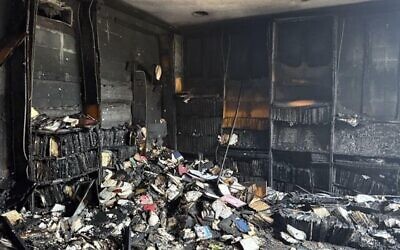 Extensive damage to the Beth Israel Congregation synagogue after an arson attack in Jackson, Mississippi, Jan. 10, 2026 (Beth Israel Congregation)