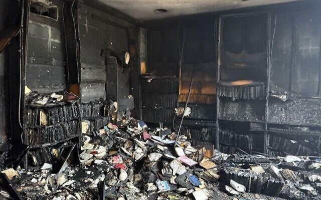 Extensive damage to the Beth Israel Congregation synagogue after an arson attack in Jackson, Mississippi, Jan. 10, 2026 (Beth Israel Congregation) Extensive damage to the Beth Israel Congregation synagogue after an arson attack in Jackson, Mississippi, Jan. 10, 2026 (Beth Israel Congregation)