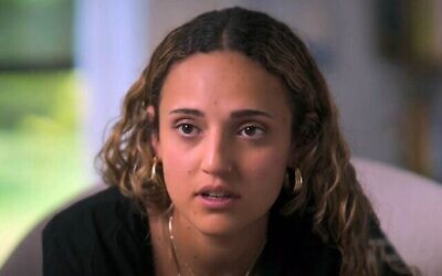 Former hostage Romi Gonen speaks to Channel 12 in the second episode of a two-part interview, broadcast on January 1, 2026. (Screen capture: Channel 12, via The Times of Israel)