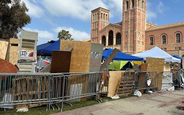 The pro-Palestinian encampment at UCLA was erected after the Oct. 7. 2023 attacks in Israel. (Jacob Gurvis) The pro-Palestinian encampment at UCLA was erected after the Oct. 7. 2023 attacks in Israel. (Jacob Gurvis)