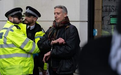 Activist Peter Tatchell is arrested during a pro-Palestinian protest on Jan. 31, 2026 in London, England. (Guy Smallman/Getty Images)