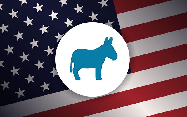 Banner with blue donkey silhouette, representing the Democratic Party, against backdrop of the American flag. This design emphasizes the party's role and influence in the U.S. political landscape. (Photo iStock) Banner with blue donkey silhouette, representing the Democratic Party, against backdrop of the American flag. This design emphasizes the party's role and influence in the U.S. political landscape. (Photo iStock)