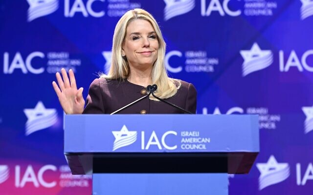 United States Attorney General Pam Bondi speaks during the IAC National Summit 2026 at The Diplomat Beach Resort on January 16, 2026 in Hollywood, Florida. (Noam Galai/Getty Images) United States Attorney General Pam Bondi speaks during the IAC National Summit 2026 at The Diplomat Beach Resort on January 16, 2026 in Hollywood, Florida. (Noam Galai/Getty Images)