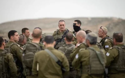 IDF Chief of Staff Lt. Gen. Eyal Zamir meets with officers in the West Bank, March 18, 2026. (Israel Defense Forces)