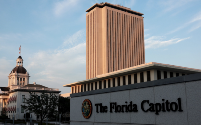 The Florida Historic Capitol sits near the 22-story New Capitol building, which together are part of the Capitol Complex on July 26, 2023 in Tallahassee, Florida.  (Photo by Joe Raedle/Getty Images)