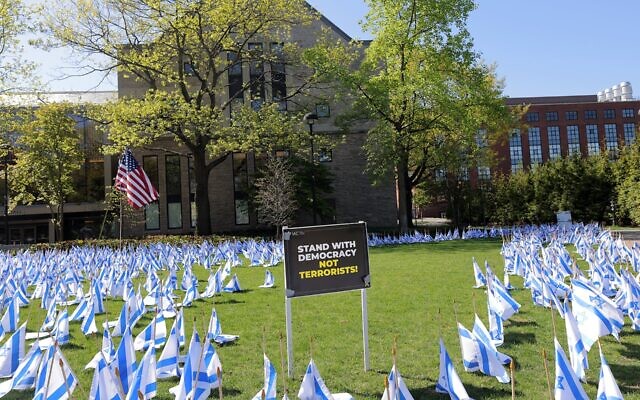 Israeli flags were planted on the lawn of the Harvard Divinity School as campus protests continue on October 25, 2025 in Boston, Massachusetts. (Lane Turner/The Boston Globe via Getty Images) Israeli flags were planted on the lawn of the Harvard Divinity School as campus protests continue on October 25, 2025 in Boston, Massachusetts. (Lane Turner/The Boston Globe via Getty Images)
