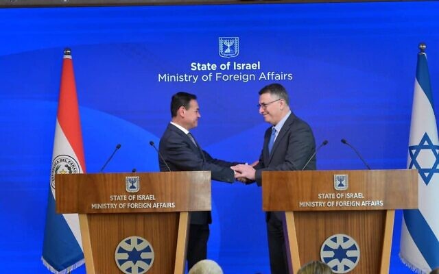 Paraguayan Foreign Minister Rubén Ramírez Lezcano (left) and Israeli Foreign Minister Gideon Sa’ar in Jerusalem on Feb. 8, 2026. (Credit: GPO) Paraguayan Foreign Minister Rubén Ramírez Lezcano (left) and Israeli Foreign Minister Gideon Sa’ar in Jerusalem on Feb. 8, 2026. (Credit: GPO)
