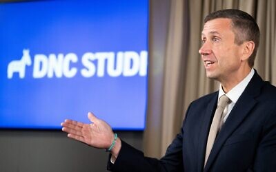 Ken Martin, chair of the Democratic National Committee, speaks during an interview at DNC headquarters in Washington, Nob. 2, 2025. (Bill Clark/CQ-Roll Call, Inc via Getty Images)