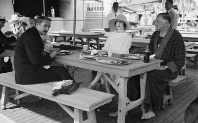 "Sojourning at the exclusive Palm Beach Bath and Tennis Club in Florida are L to R; Mr. and Mrs. Jerome Napoleon Bonaparte of New York and Newport, and Mr. Paris Singer of London and the Riviera. All socially prominent," Feb. 16, 1927. (Bettman via Getty Images)
