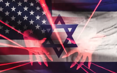 A still from AZAPAC's launch video, during which its founder, Michael Rectenwald, called pro-Israel politicians "puppets" whose "strings are pulled by donors loyal to the modern nation state of Israel." (Screenshot via YouTube)
