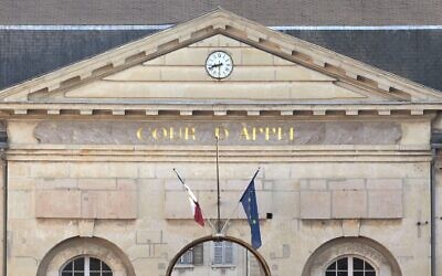 The pediment of the Versailles Court of Appeal, located in the former Queen's Stables, on September 30, 2011. (JACQUES DEMARTHON/AFP via Getty Images)