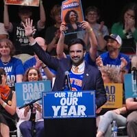 New York City Mayor Zohran Mamdani addresses the crowd during the 'Get Out the Vote' rally at the Kings Theatre in Brooklyn on June 18, 2026. (Selcuk Acar/Anadolu via Getty Images)