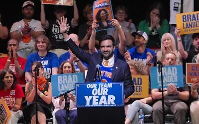 New York City Mayor Zohran Mamdani addresses the crowd during the 'Get Out the Vote' rally at the Kings Theatre in Brooklyn on June 18, 2026. (Selcuk Acar/Anadolu via Getty Images)