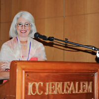 JHF President and CEO Karen Feinstein speaks at healthcare meeting in Jerusalem. (Photo courtesy of Jewish Healthcare Foundation)