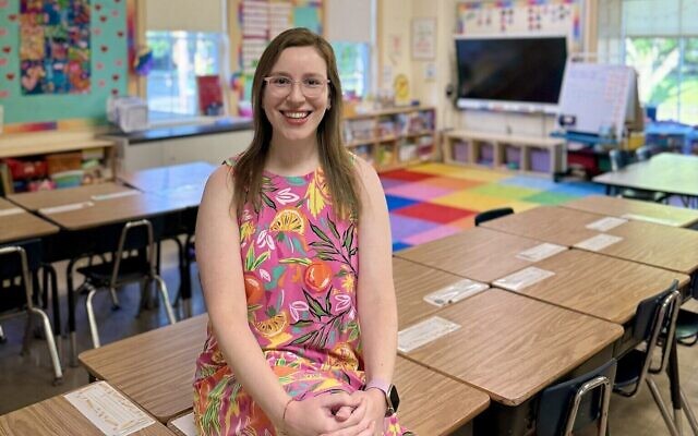 Educator Elizabeth Friedman sits inside her classroom at Winchester Thurston School. (Photo courtesy of Elizabeth Friedman)