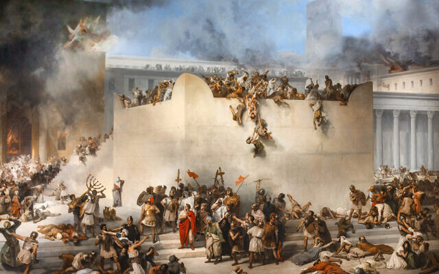 “Destruction of the Jerusalem Temple” (By Francesco Hayez, public domain, via Wikimedia Commons)
