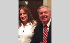 Cheryl Moore with Lindsey Graham at the U.S. Capitol in 2016. (Photo by Barry Mannis)
