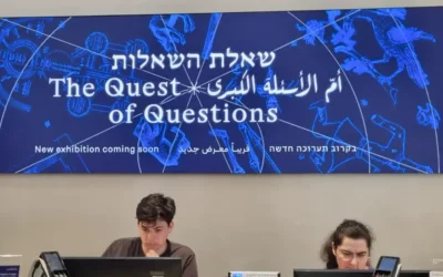 Rare manuscripts and scientific works are displayed in The Quest of Questions—Unlocking the Secrets of the Universe exhibition at the National Library of Israel in Jerusalem, July 22, 2026. (Photo by Sharon Altshul)