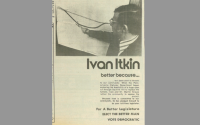As part of a series of paid political advertisements in the Jewish Chronicle, Ivan Itkin promoted his effort to stop the proposed Squirrel Hill Tunnel bypass.