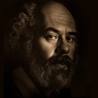 Portrait of Rabbi Shlomo Carlebach, in a detail from the poster for the documentary, “The Darkest Light.” (Courtesy)