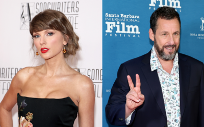 Taylor Swift (L) and Adam Sandler (R). (Jamie McCarthy/Emma McIntyre/Getty Images)