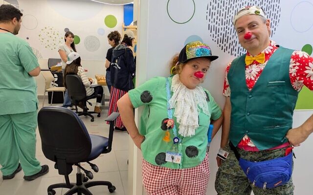 Shorty, at left, is part of a thriving community of medical clowns in Israel. (Deborah Danan)