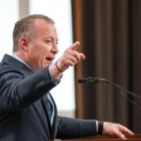 Rep. Josh Gottheimer (D-N.J.) speaks at the annual Israel Allies Foundation celebration of Jerusalem Day on Capitol Hill, June 10, 2026. (Credit: Dear Summer/Israel Allies Foundation)