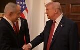 President Donald Trump (R) meets with the Israeli Prime Minister Benjamin Netanyahu (L) at the White House on Feb. 11, 2026, in Washington D.C. (Avi Ohayon - GPO/Anadolu via Getty Images)