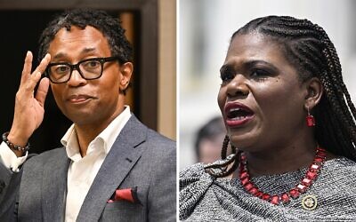 Wesley Bell and Cori Bush faced off in 2024, and are doing so again in 2026 (L:  Michael B. Thomas for The Washington Post via Getty Images/R: Celal Gunes/Anadolu via Getty Images)