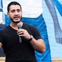 Democratic Senate candidate Abdul El-Sayed speaks in Detroit after a radio appearance on Dr. Horace Sheffield's GOTV Community Rally on August 01, 2026. (Finn Gomez/Getty Images)
