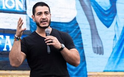 Democratic Senate candidate Abdul El-Sayed speaks in Detroit after a radio appearance on Dr. Horace Sheffield's GOTV Community Rally on August 01, 2026. (Finn Gomez/Getty Images)