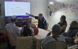 Rabbi Mark Asher Goodman teaches a class about Shoresh's origins on Aug. 12. (Photo by Adam Reinherz)
