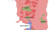 File:Control status of the West Bank as per the Oslo Accords. Credit: SoWhAt249, CC BY-SA 4.0 , via Wikimedia Commons
