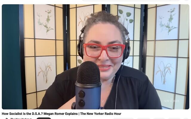 Democratic Socialists of America co-chair Megan Romer. Screenshot via The New Yorker/YouTube