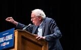 U.S. Sen. Bernie Sanders (I-VT) campaigns for Abdul El-Sayed at The People V. The Powerful rally at the Detroit Opera House in Detroit, Michigan, July 18, 2026. (Sarah Rice/Getty Images)