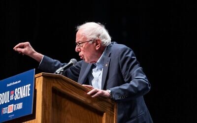 U.S. Sen. Bernie Sanders (I-VT) campaigns for Abdul El-Sayed at The People V. The Powerful rally at the Detroit Opera House in Detroit, Michigan, July 18, 2026. (Sarah Rice/Getty Images)