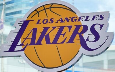 The Lakers logo is displayed outside Crypto.com Arena in Los Angeles, Aug. 12, 2026. (Mario Tama/Getty Images)
