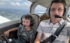 Ronen and Evan H. Stein in flight. (Photo courtesy of Evan H. Stein)