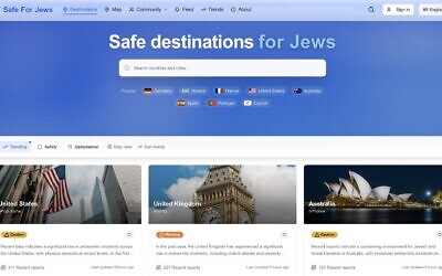 Screenshot from the Safe for Jews website