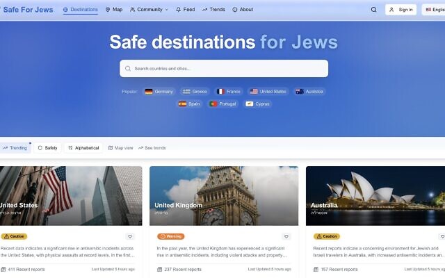 Screenshot from the Safe for Jews website
