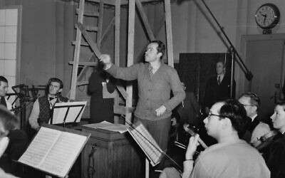 Victor Urbancic conducts a makeshift orchestra in Reykjavik, Iceland, sometime after World War II. (Courtesy Árni Heimir Ingólfsson)