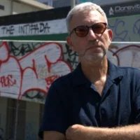 Director Danny Ben-Moshe in Melbourne, at a location filmed in his documentary “Cancelled.” (Credit: Courtesy)