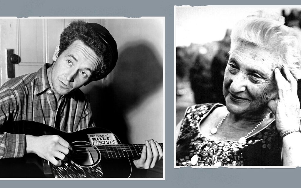 Woody Guthrie (left) and Yiddish poet Aliza Greenblatt. After Guthrie married Greenblatt's daughter, Marjorie Mazia, the two developed a close bond, explored in the new documentary "Dust Bowls and Jewish Souls." (Woody Guthrie Publications) Woody Guthrie (left) and Yiddish poet Aliza Greenblatt. After Guthrie married Greenblatt's daughter, Marjorie Mazia, the two developed a close bond, explored in the new documentary "Dust Bowls and Jewish Souls." (Woody Guthrie Publications)