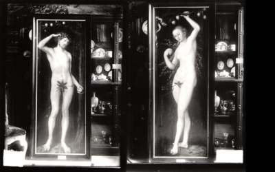 Black and white photographs of the Adam and Eve Diptych painted by Lucas Cranach the Elder. (Goudstikker/von Saher archive)